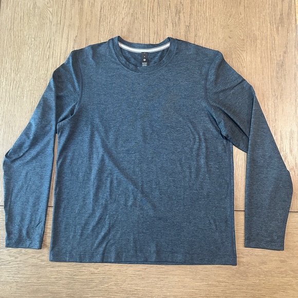 Lululemon Men’s Long Sleeve T-Shirt Size Medium Heathered Blue - Picture 1 of 9